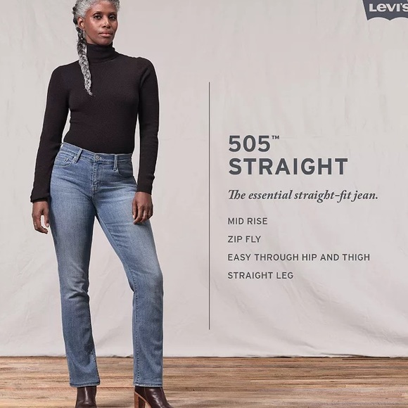 Women's Levi's® 505™ Straight Jeans 8M W29XL32 - Picture 2 of 15